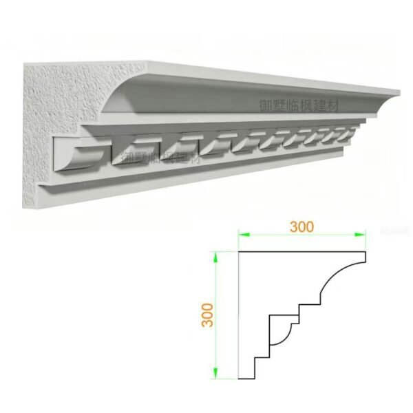 Stucco Coated EPS Dentil Moulding Outdoor Wall Cornice Line