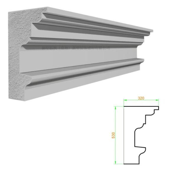 Custom EPS foam molding for building facade
